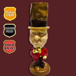 Vintage WC FIELDS Chalkware Esco Style 1970’s Large Chalkware Statue. Repaired!